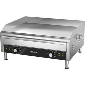 Commercial Electric Griddle, 24 Inches 3500W 240V Electric Countertop Griddle Heavy Duty Flat Top Grill Restaurant Electric Griddle Grill, Adjustable Temperature Control 122F-572F, 6-15P Plug