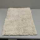 Non-Slip Bath Rug,Extra Soft Microfiber Bedroom Shag Carpet with Anti-Slip Backing,Water/Dust Absorbent Fast Dry Shower Mat,Sound Insulated Stairs Pad,Machine Washable (Beige,12 x 19 Inches)