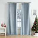 WEST LAKE Dusty Blue Bailey Pinch Pleated Full Blackout Curtains 84 Inches Long with Liners,Rustic Textured Drapes for Bedroom Living Room,Thermal Insulating Backtab Hooks Window Treatment,40"Wx84"Lx2