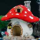 Uniclife Aquarium Mushroom House, Resin Fish Tank Decoration Cottage Ornament for Fish Tank Landscape Aquarium Hideout Hideaway Spawning Cave Decor for Shrimp Betta Goldfish and Reptiles