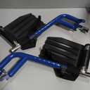 Wheelchair Footrest, Wheelchair Replacement Part with Heel Ring for Standard Wheelchairs(Blue)