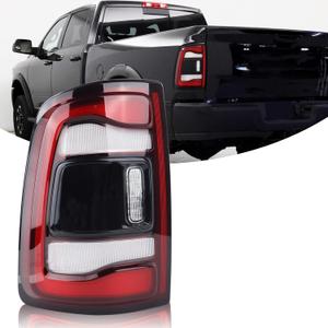 Black Trim LED Type Tail Light Rear Lamp Without Blind Spot Assembly Compatible with 2019-2023 Dodge Ram 2500 3500 Left Driver Side 68361719AD (Left Driver Side, Without Blind Spot)
