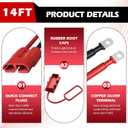 HUATOL 14 FT 2AWG Quick Disconnect Winch Power Cable, 2 Gauge 2 AWG Copper Wiring, Quick Connect and Disconnect Cables Heavy Duty Battery Wiring Kit.
