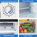 NEWBULIG Mini Fridge with Freezer 3.2 Cu.Ft Small Refrigerator for Office, Dorm, Small Fridge with Adjustable Thermostat, Energy Saving, Single Door, Silver