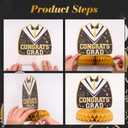 3 x 9PCS Black and Gold Graduation Decorations Honeycomb Centerpieces Graduation Decorations Class Of 2026 Table Toppers for Graduation Party Favors