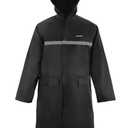 VUVEA Men's rain jackets & ponchos Long raincoats for men and women Waterproof hooded rainwear for adults Lightweight outdoor rain gear Outdoor work Hiking Travel, Black, 3XL