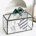 Wedding Card Box with Slot, 12.6'' Large Glass Card Boxes for Reception, Black Geometric Holder, Clear Decorative Storage Box with Lock for Baby Shower, Birthday Party, Christmas, Bridal Shower