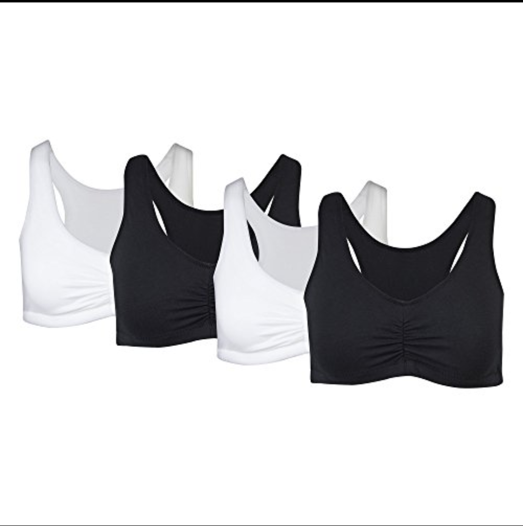 Gildan Women's Seamless Wirefree Comfort Bra, 3 Pack, Large
