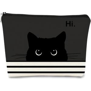 Cat Makeup Bag,Cat GiftsBlack Cat Purse,Gifts For Cat Lovers,Small Cute Makeup Bag Cosmetic Bag For Women Teen Girls,Birthday Gift,Cat Owners Gifts,Cat Lady Gifts For Women(Black)