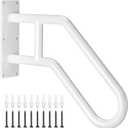 Auroras Hand Rails for Outdoor Steps, 28.7" Outdoor Handrail - Auroras Wall Mount Handrail for 1-3 Steps, U-Shaped Handrails for Kids, Elderly, Pregnant Women, Disabled (White)