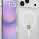 Clear Magnetic Phone Case Compatible for iPhone 17 Pro Max Supports Magnetic Wireless Charging, Slim TPU Bumper + Acrylic Back, Shockproof Transparent Cover