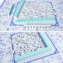 TIASUSAN Large Blue Mahjong Mat (31.5 x 31.5) with Black Carrying Bag, Anti-Slip, Noise-Reducing Table Cover for Mahjong, Poker, Board Games, Dominoes, and Card Games