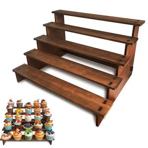 Umgozrz Wooden Cupcake Stand 5 Tier Cupcake Stand Cupcake Holder Rustic Wood Cupcake Display Stand Wooden Dessert Display Stand