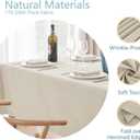 Veblandy Rectangle 4 Feet Tablecloth 52x70 inch Linen Textured Table Cloth Stain and Wrinkle Resistant Washable Polyester, Decorative Table Cover Waterproof for Dining, Buffet and Camping, Beige
