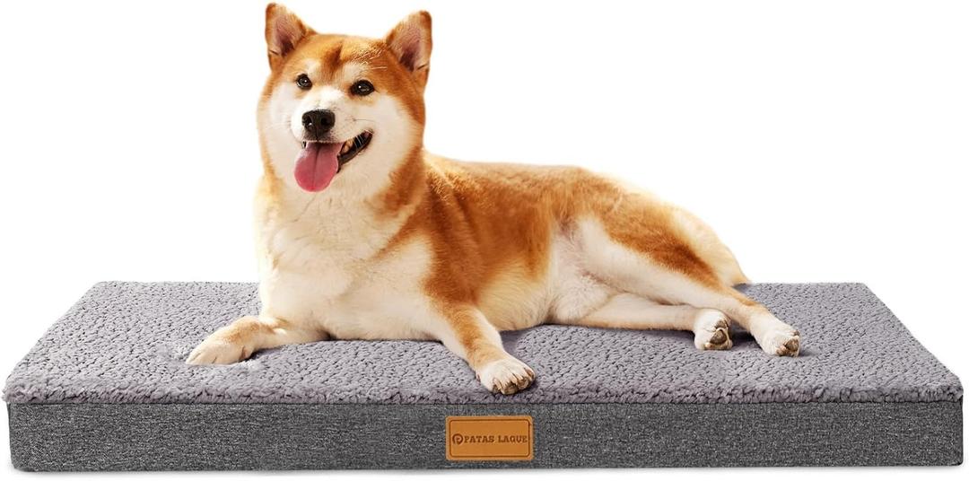 Patas Lague Orthopedic Large Dog Bed Washable Pet Sofa Mat 36''X24'' Grey