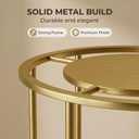 Round Garment Rack for Retail Display - Heavy Duty Metal Clothing Rack, Freestanding Clothes Hanging Rack for Boutique, Closet Storage for Dresses, Shirts & Coats, Gold