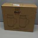 Glass Pitcher with Lid, 2 PACK 68 oz/2 Liter Vintage Water Pitcher, Clear Borosilicate Glass Water Carafe for Cold Brew, Coffee, Lemonade, Iced Sun Tea,Beverage, Milk, Heat Resistant