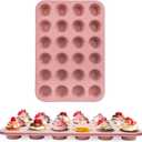 Spmart 2-Pack 24-Cup Nonstick Ceramic-Coated Mini Muffin Pan | Durable & Easy Clean Muffin Tins | Perfect for Small Baked Goods & Party Treats (Pink)
