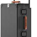 ROPLUS Aluminium Frame Carry on Luggage with Smooth Jelly Wheels, Hardside Zipperless Rolling Suitcase with TSA Lock (Grey, 21-Inch)