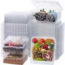 50PCS 4x4x2 Inches Clamshell Take Out Containers Boxes Charcuterie Boxes with Clear Lids Bakery Boxes Pie Boxes Cookies Boxes Treat Boxes