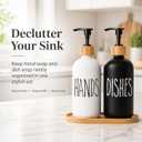 Soap Dispenser,Dish Soap Dispenser for Kitchen Sink.Glass Hand Soap Dispenser, Modern Farmhouse Decor Dish Soap Dispenser for Bathroom,Kitchen Sink Decor