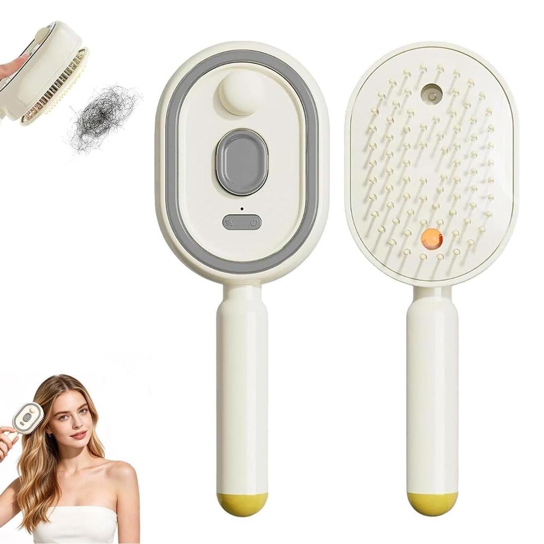 2026 Upgraded Electric Steam Brush for Hair,Electric Spray Air Cushion Massage Comb,Rechargeable,Smooth & Nourish, Detangling&Anti-Static