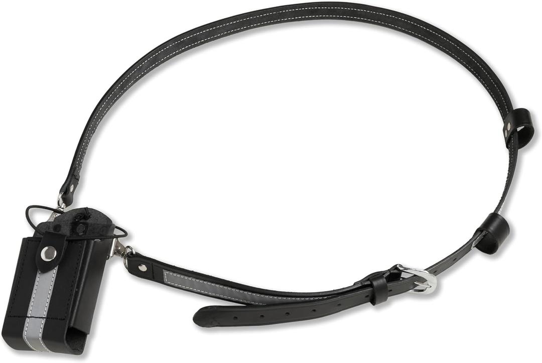 Reflective Leather Radio Holster Set  Heavy Duty Strap, Anti-Sway, Fits Motorola APX Series  for Firefighters, EMT, Police