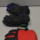 Bencailor 3 Pairs Kids Winter Gloves Waterproof Snow Ski Gloves Warm Windproof Adjustable Mittens for Boy Girl Outdoor (6-10 Years, Red, Green, Purple)