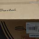 Sarlai Undermount Bathroom Sink - 18 x 14 inch Black Vessel Sink Undermount Sink Rectangular Modern Ceramic Rectangle Vanity Art Basin with Overflow, Interior Dimension 16-1/4 x 11-8/9 Inch