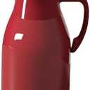 1L Coffee Carafe with Temperature Display, Double Wall Vacuum Hot Water Carafe, Keep Hot for 24H, Thermal Carafe for Water, Tea, Coffee (Red)