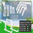 2 x Leinuosen 4 Pcs Adjustable Window Boxes Brackets Planter Box Bracket Heavy Duty Deck Railing Hanging Flower Stand for Windowsill Garden Fence Balcony (White)