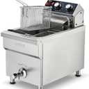 Waring Deep Fryer with 15 lb Capacity & Variable Temperature Control | 15 lb Capacity, Front Mounted Drain Spigot, Two Half-Size Baskets, 15lb of French Fries an Hour, Variable Temperature Control