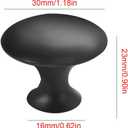 3 x 15 Pack Black Cabinet Knobs - 1.18 Inch (30mm) Round Zinc Alloy Drawer Knobs, Dresser & Wardrobe Door Handles, Hardware for Kitchen, Bathroom, Bedroom