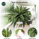 Fake Ferns - Set of 2 Faux Boston Ferns Large Artificial Plants, 40 Leaves per Bouquet, 35 Inches Large Artificial Ferns for Outdoors/Indoor Home, Office, Garden Decoration