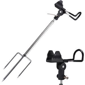 Fishing Rod Holders for Ground, 360  Adjustable & Detachable & Easy to Carry Multifunctional Stainless Steel Fishing Rod Holder, Fishing Pole Holders for Ground & Beach