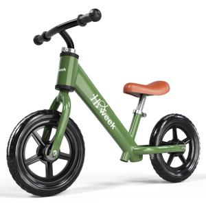 Toddler Balance Bike 12 No Pedal Training Bicycle for Kids 24 Months to 5 Years Tool-Free Adjustments Seat and Handlebar Best Gift for 2 3 4 5 Boys Girls | No Pedal, Training Bicycle, for Kids, Seat and Handlebar, Best Gift (Green)