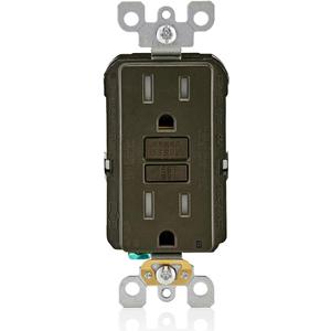 Leviton Dual-Function AFCI/GFCI Outlet, 15 Amp, Self Test, Tamper-Resistant with LED Indicator Light, Protection from Both Electrical Shock and Electrical Fires in One Device, AGTR1, Brown