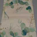 Artoid Mode Beige Greenery Eucalyptus Summer Table Runner, Spring Seasonal Anniversary Holiday Kitchen Dining Table Decoration for Indoor Outdoor Home Party Decor 13 x 36 Inch