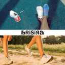 BRISIRA Coolmax Bamboo Viscose Compression No Show Socks Moisture Wicking Cushion Short Low Cut Ankle Athletic Sock for Golf (6-8.5, 3 Pairs Skyblue Heel Grips)