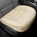 Car Seat Cover for Luxury & Comfort - PU Leather, Anti-Slip, Full Wrap Protection with Storage Pocket for Bottom Cushion - Universal Fit for 95% of Vehicles （Yellowish-White, Pack of 2)