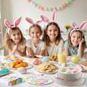 2 x 150 Pcs Happy Easter Plates and Napkins - Easte Egg Paper Dinnerware Set, Cute Eastes Rabbit Dinner Dessert Plates Luncheon Napkins Tableware for Easter Activity Party Supplies Table Decor, Serves 50