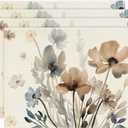 Artoid Mode Brown Poppy Floral Leaves Fall Placemats Set of 4, 12x18 Inch Seasonal Spring Table Mats for Party Kitchen Dining Decoration