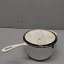 Sauce Pan, Enameled Cast Iron Saucepan Dutch Oven Pot with Lid, Small Cooking Sauce Pot, Nonstick & Oven Safe – White