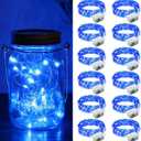 ZGWJ 12 Pack Fairy Lights Battery Operated, 7ft 20 Mini LED Fairy String Lights Silver Wire 3 Modes for DIY, Parties, Wedding, Bedroom, Halloween Christmas Decoration Blue