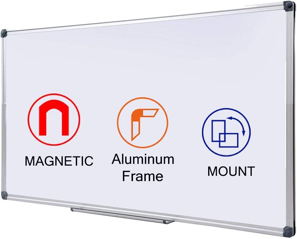 48 x 24-in Magnetic Dry Erase Board with Pen Tray| Aluminum Frame Portable Wall Large Whiteboard Message Presentation Board for Office & Classroom