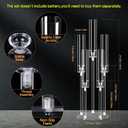 6 Set 5 Arms Acrylic Candelabra Centerpieces for Wedding Table Decorations,Clear Candlesticks Holder with Acrylic Shade for Valentine's Day Dinner Party Fireplace Gift with LED Candle