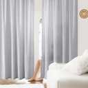 HOMEIDEAS Non-See-Through Light Grey Privacy Sheer Curtains, 52 X 72 Inches Long 2 Panels Sheer Curtains Light Filtering Window Drapes for Bedroom Living Room