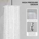 High Pressuer Square Rain Shower Head, Ultra Thin, SUS304 Stainless Steel, Universal Any Decorative Style, All Metal Rainfall Shower Head, Brushed Gold, 2.5 Gpm, 12 inch