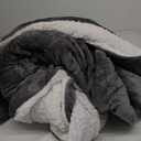 Bedsure GentleSoft Sherpa Fleece Blankets Queen Size for Bed - Thick and Warm, Soft Fuzzy Plush Queen Blanket for Winter, Grey, 90x90 Inches