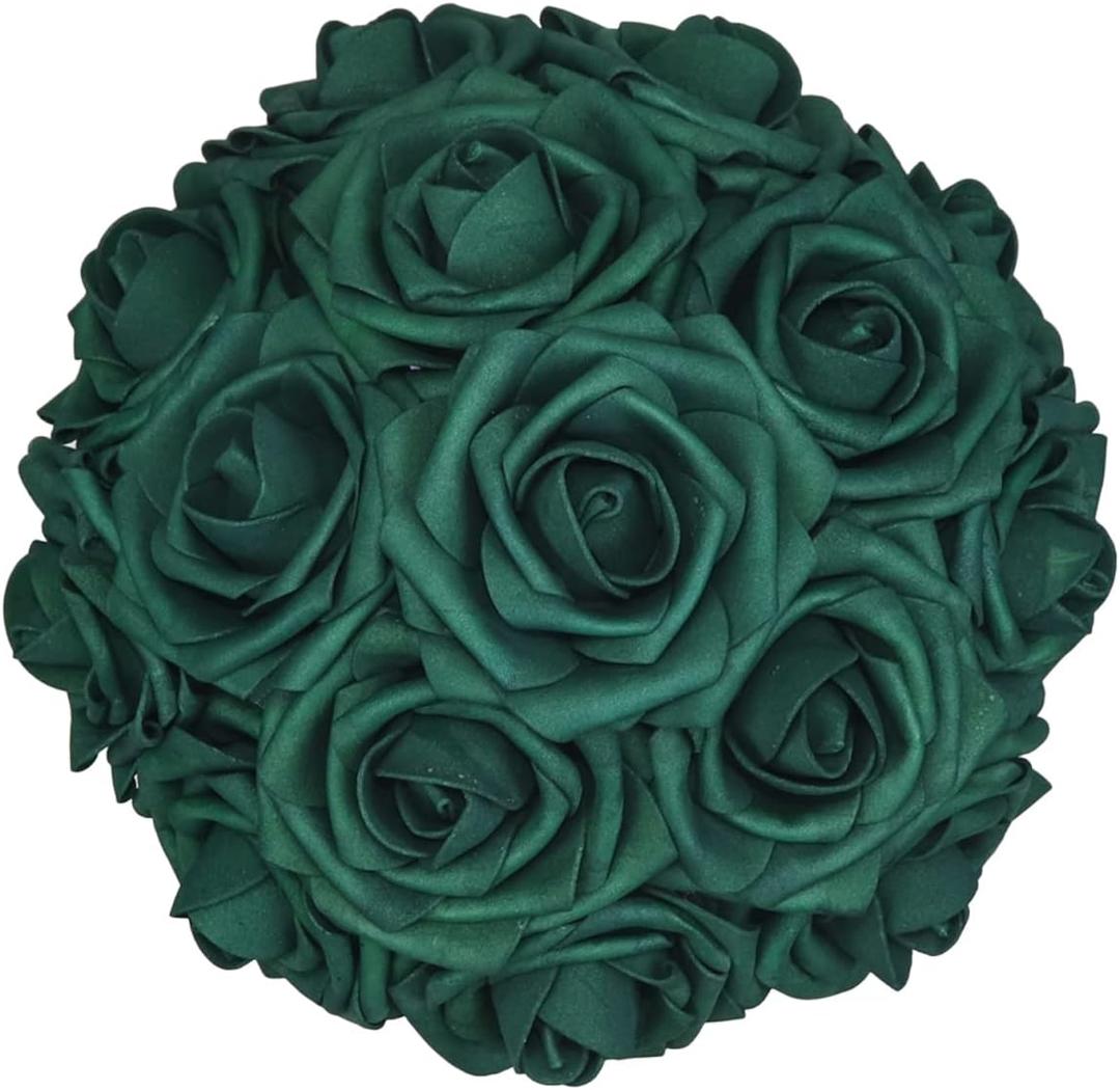 25pcs Artificial FlowersReal Touch Artificial Foam Roses Decoration DIY for Wedding Bridesmaid Bridal Bouquet Centerpieces Party (25, Army Green)